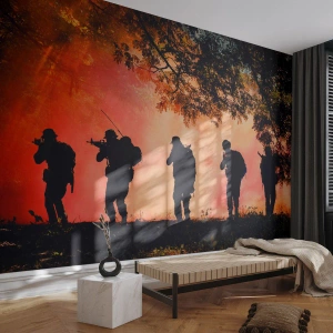 Fototapeta na míru Premium Sand - …Všichni za jednoho. - Voják, Zbraň, Puška