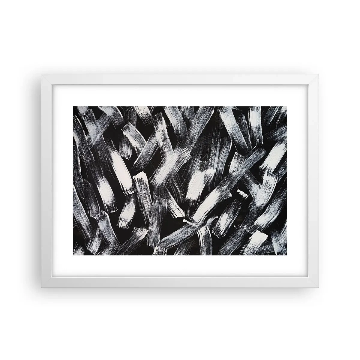 Plakát v bílém rámu - Abstrakce v industriálním duchu - 40x30 cm