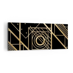 Obraz na plátně - Zlatá geometrie - 100x40 cm