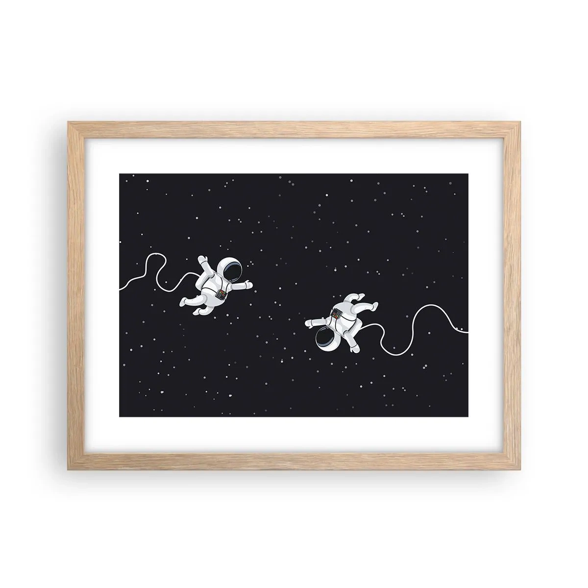 Plakát v rámu světlý dub - Kosmický tanec - 40x30 cm