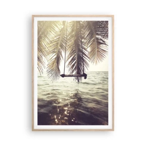 Plakát v rámu světlý dub - Houpat se libovolně v oblacích - 70x100 cm