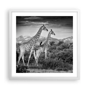 Plakát v bílém rámu - Vyšší kruhy v Africe - 50x50 cm
