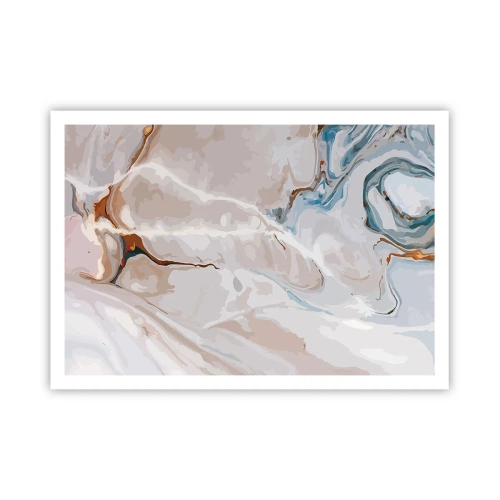 Plakát - Modré meandry pod bílou - 100x70 cm