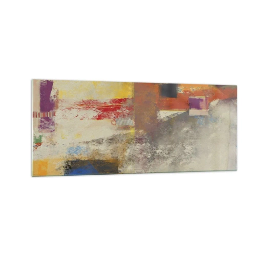 Obraz na skle - Geometrie barev - 100x40 cm