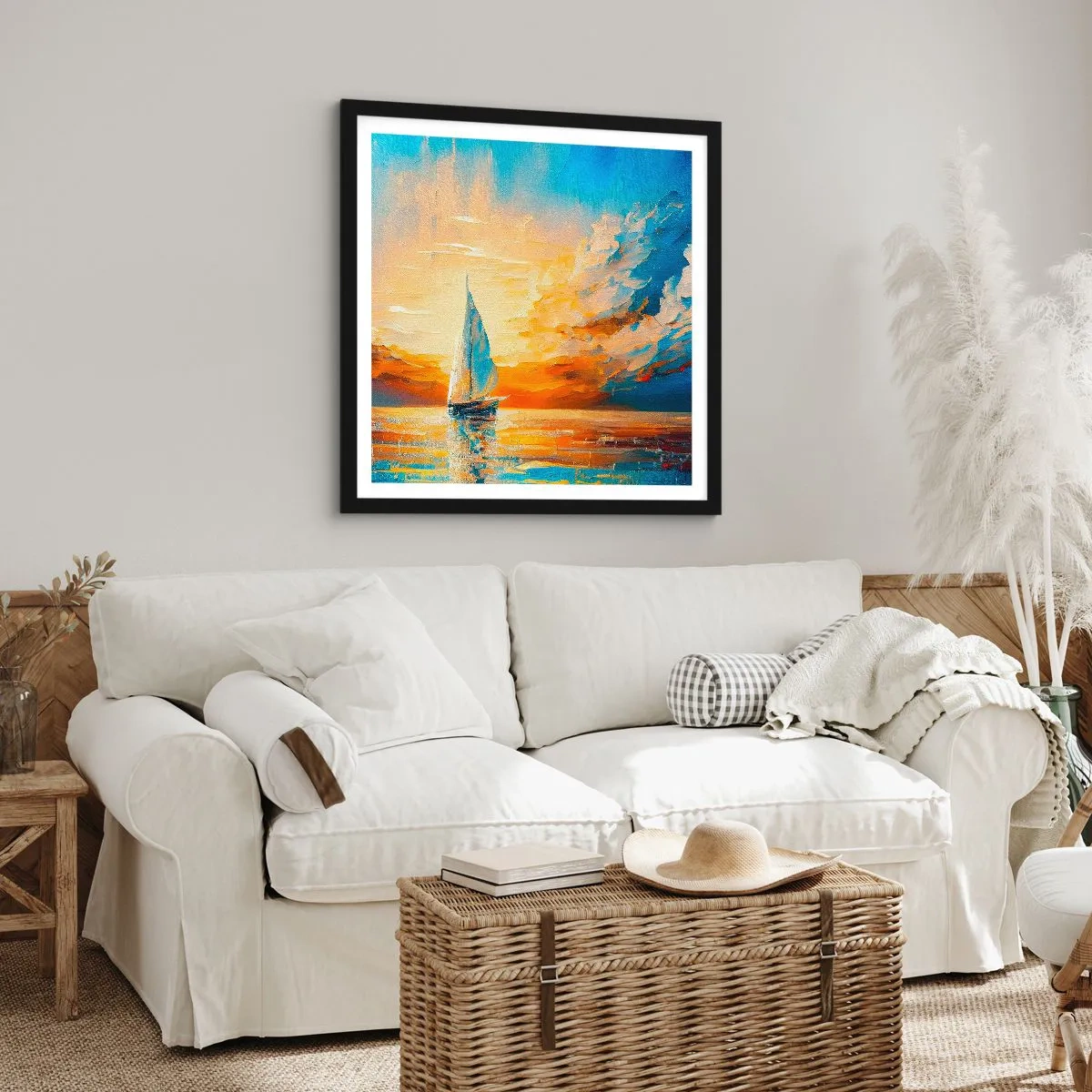 Plakát v černém rámu - Plavba ve zlatě - 60x60 cm
