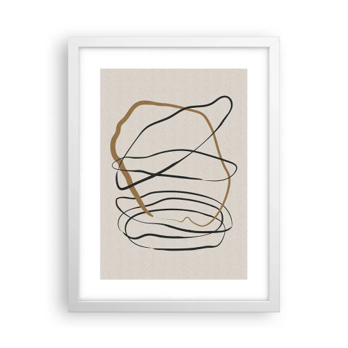 Plakát v bílém rámu - Kompozice – tanec ve smyčce - 30x40 cm