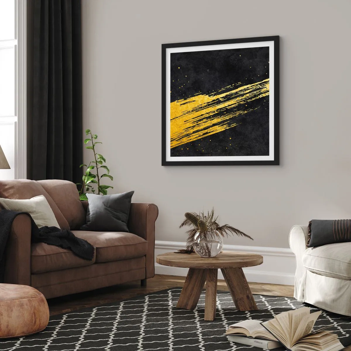 Plakát v černém rámu - Skok do hyperprostoru - 40x40 cm