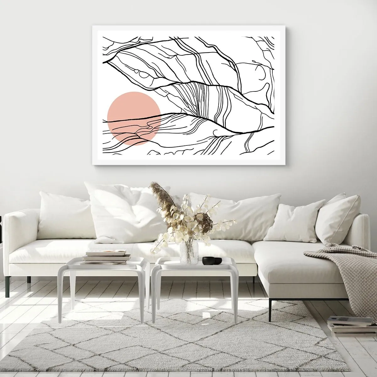 Plakát v bílém rámu - V síti větviček - 50x40 cm