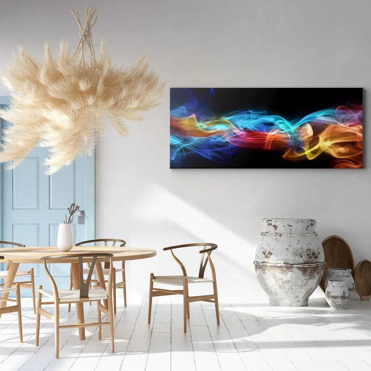 Obraz na plátně - Duhový tanec mlhy - 120x50 cm
