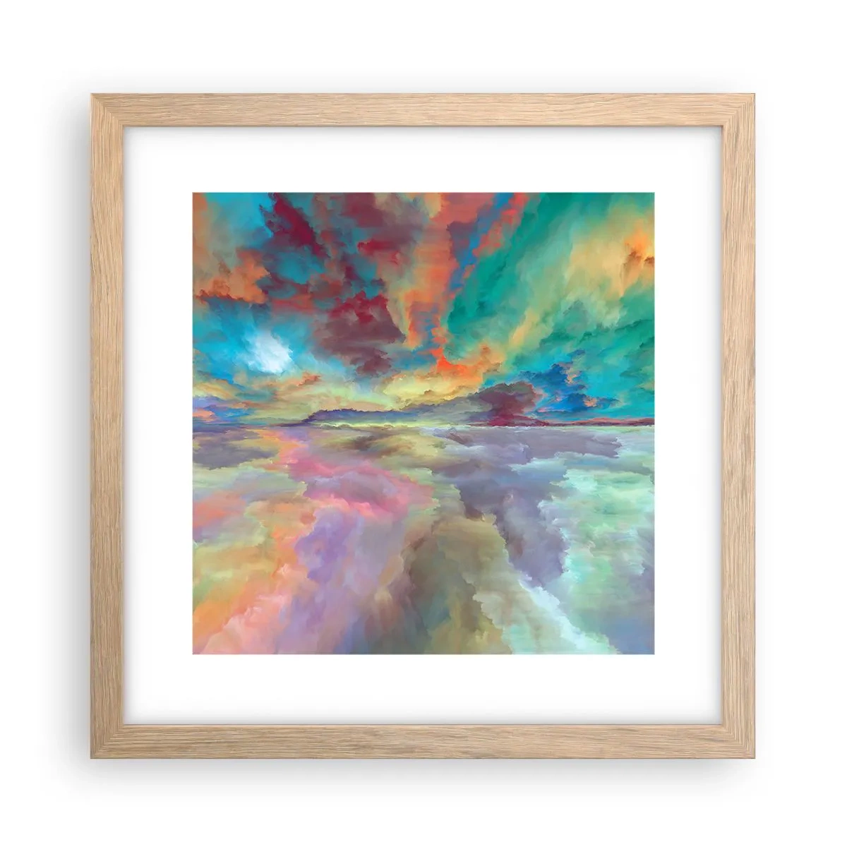 Plakát v rámu světlý dub - Dvě nebe - 30x30 cm