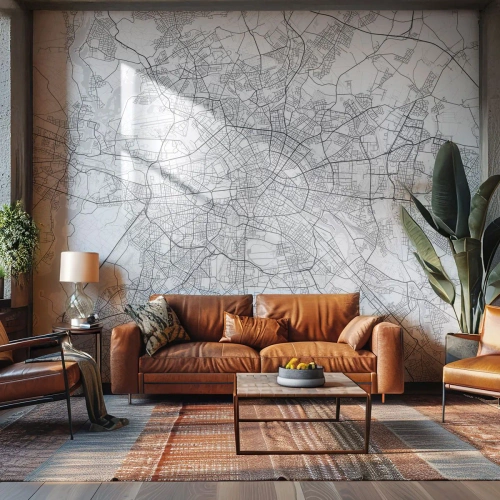 Fototapeta Samolepicí Deluxe Sticker - Květ Berlína - Město, Mapa města, Berlín - 450x315 cm