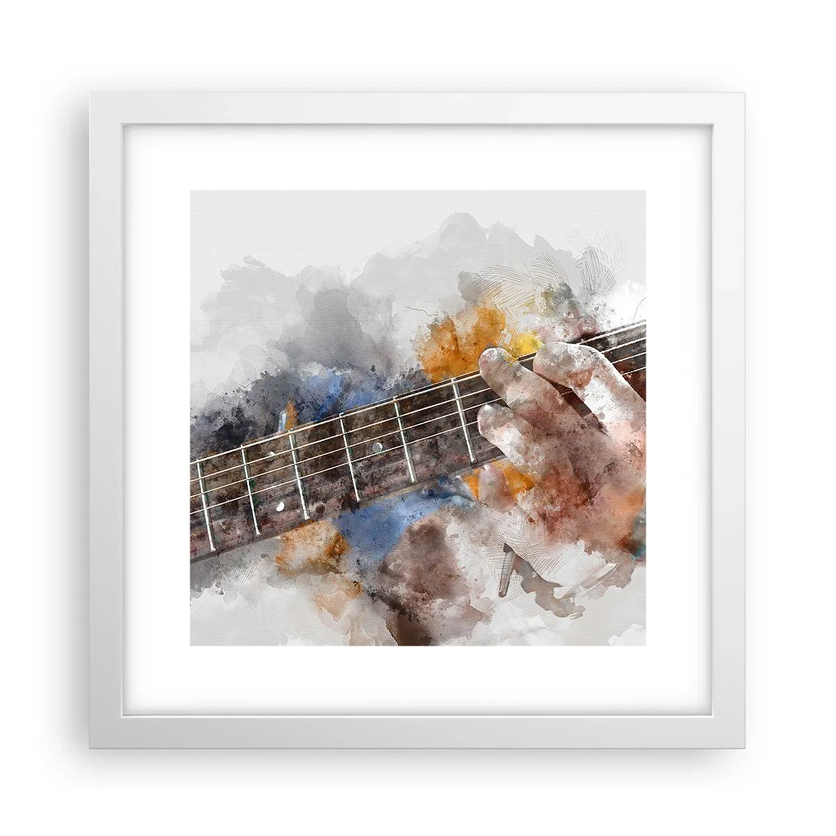 Plakát v bílém rámu - Poezie mezi strunami - 30x30 cm