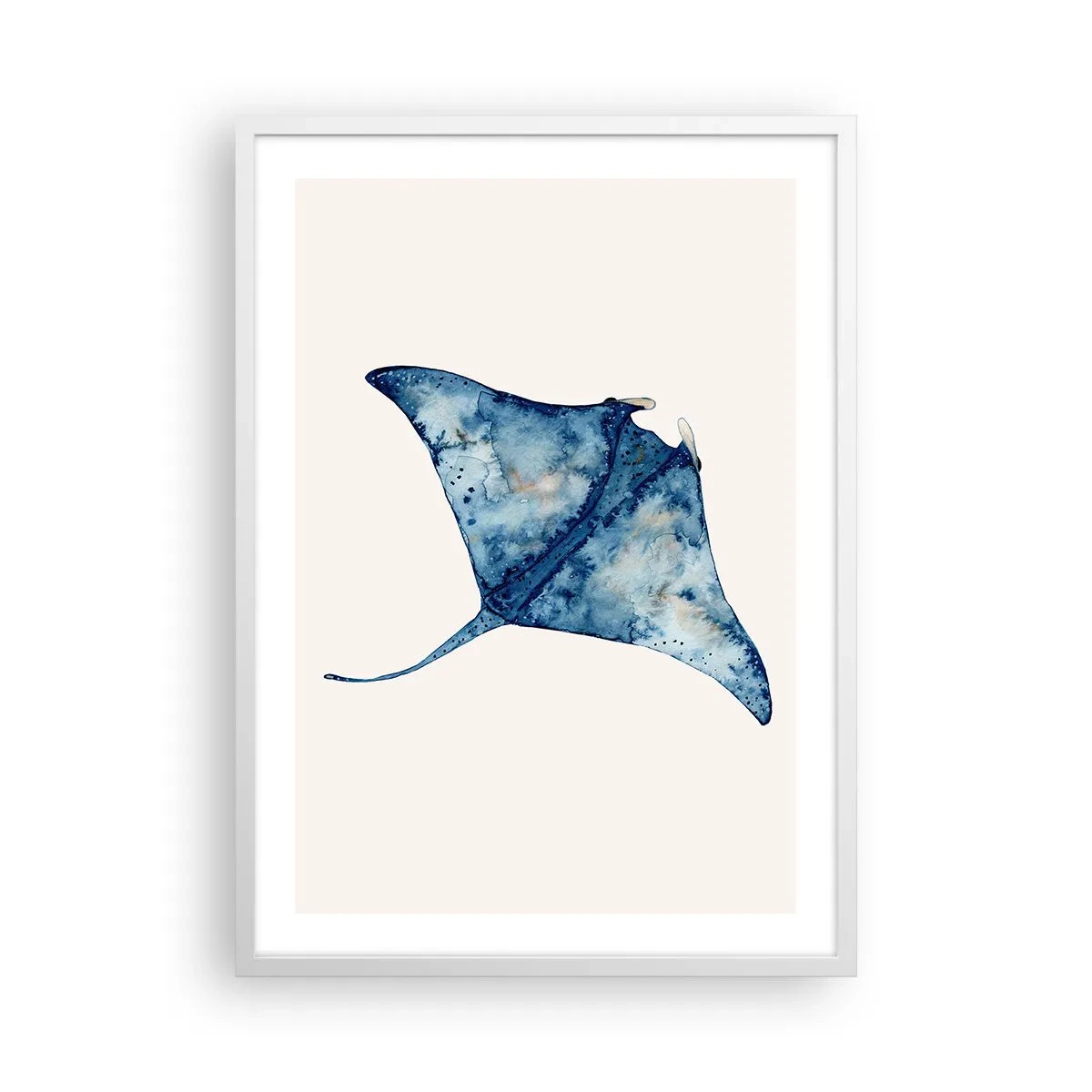 Plakát v bílém rámu - Život v modři - 50x70 cm