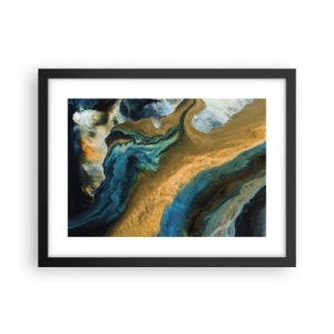 Plakát v černém rámu - Modrá – žlutá – vzájemné vlivy - 40x30 cm