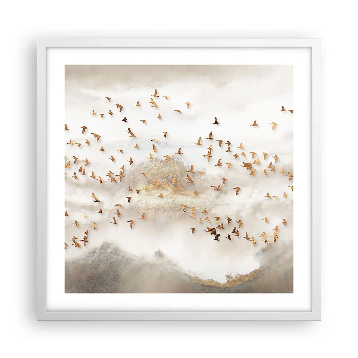 Plakát v bílém rámu - Je čas… - 50x50 cm