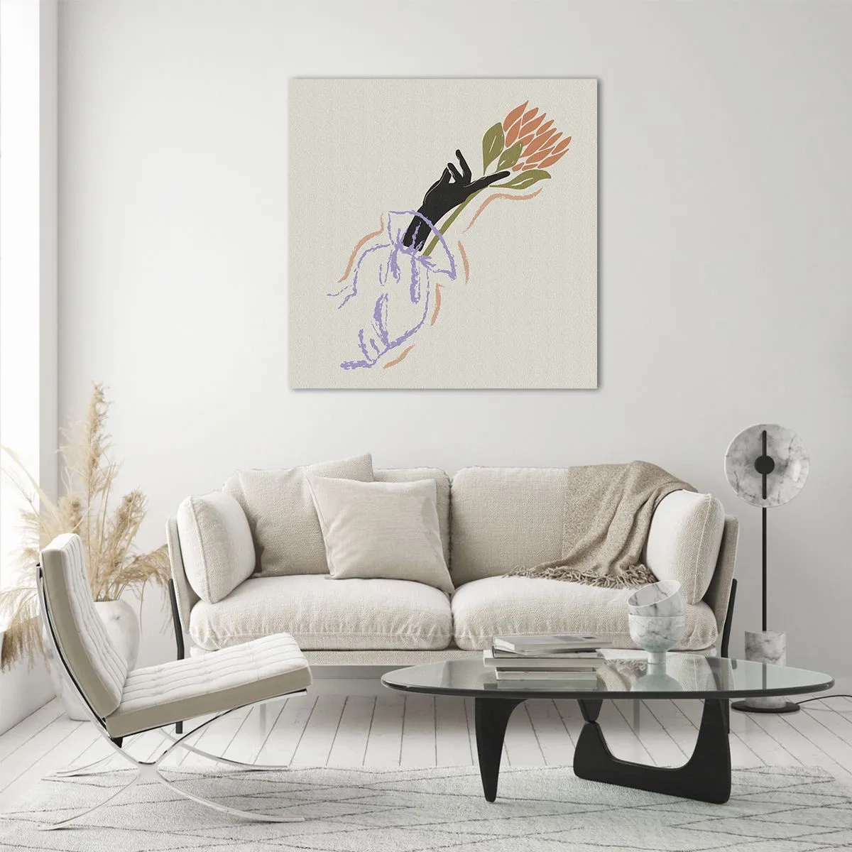 Obraz na skle - Sesterský dotek - 60x60 cm