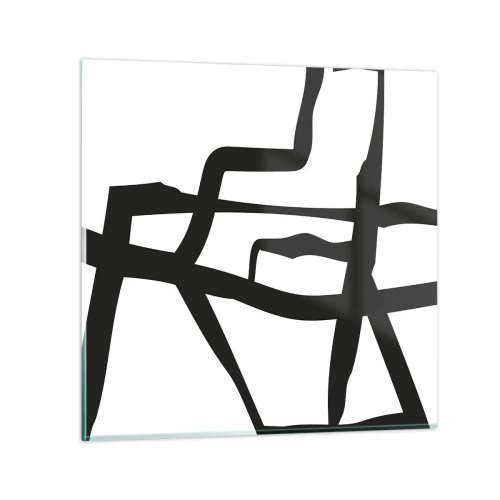 Obraz na skle - Černobílá konstrukce - 60x60 cm