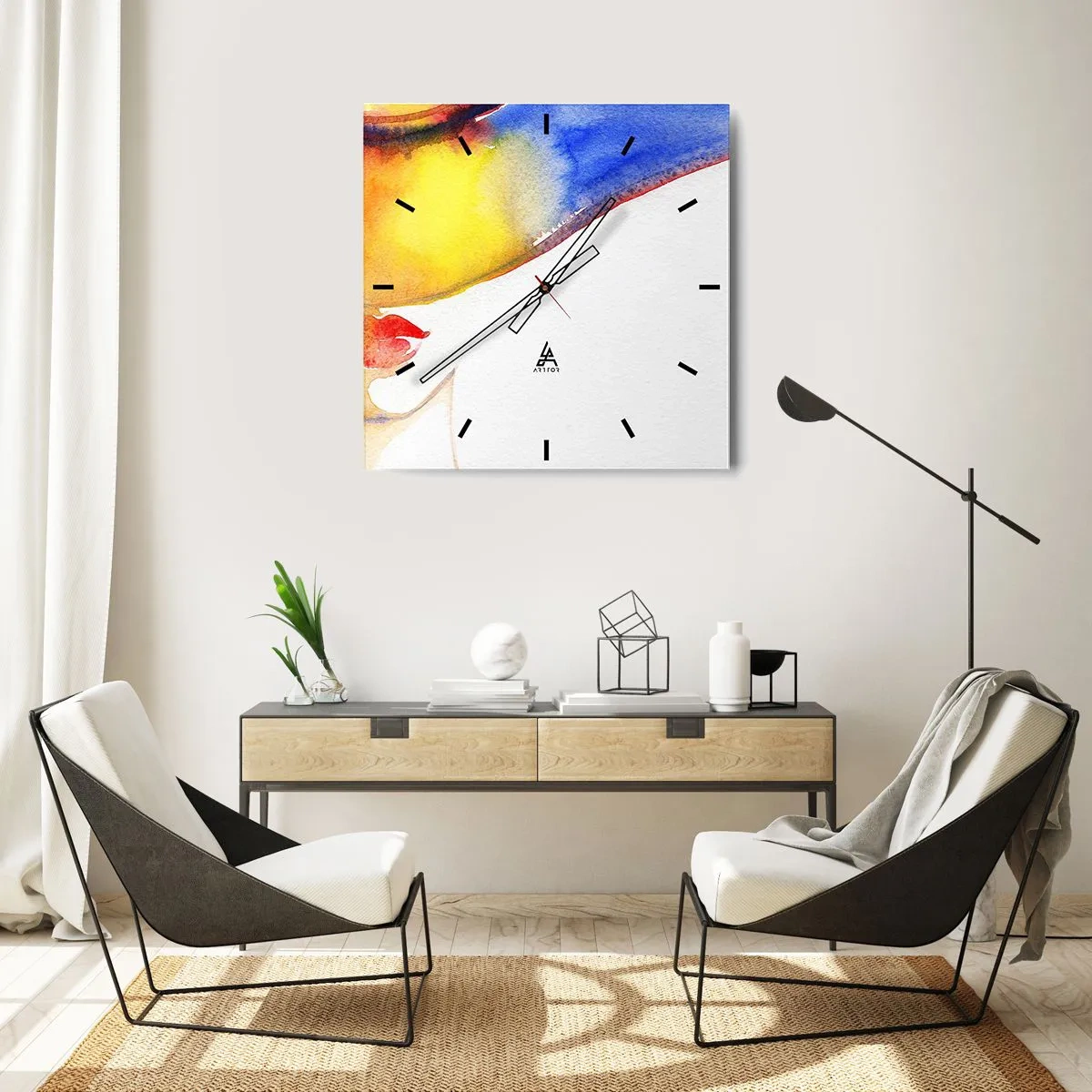 Nástěnné hodiny - Portrét dámy    - 40x40 cm