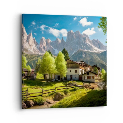 Obraz na plátně - Alpská idyla - 30x30 cm