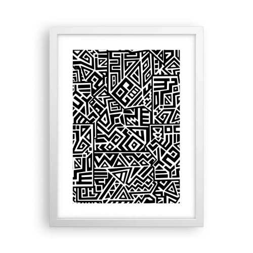 Plakát v bílém rámu - Předkolumbovská kompozice - 30x40 cm
