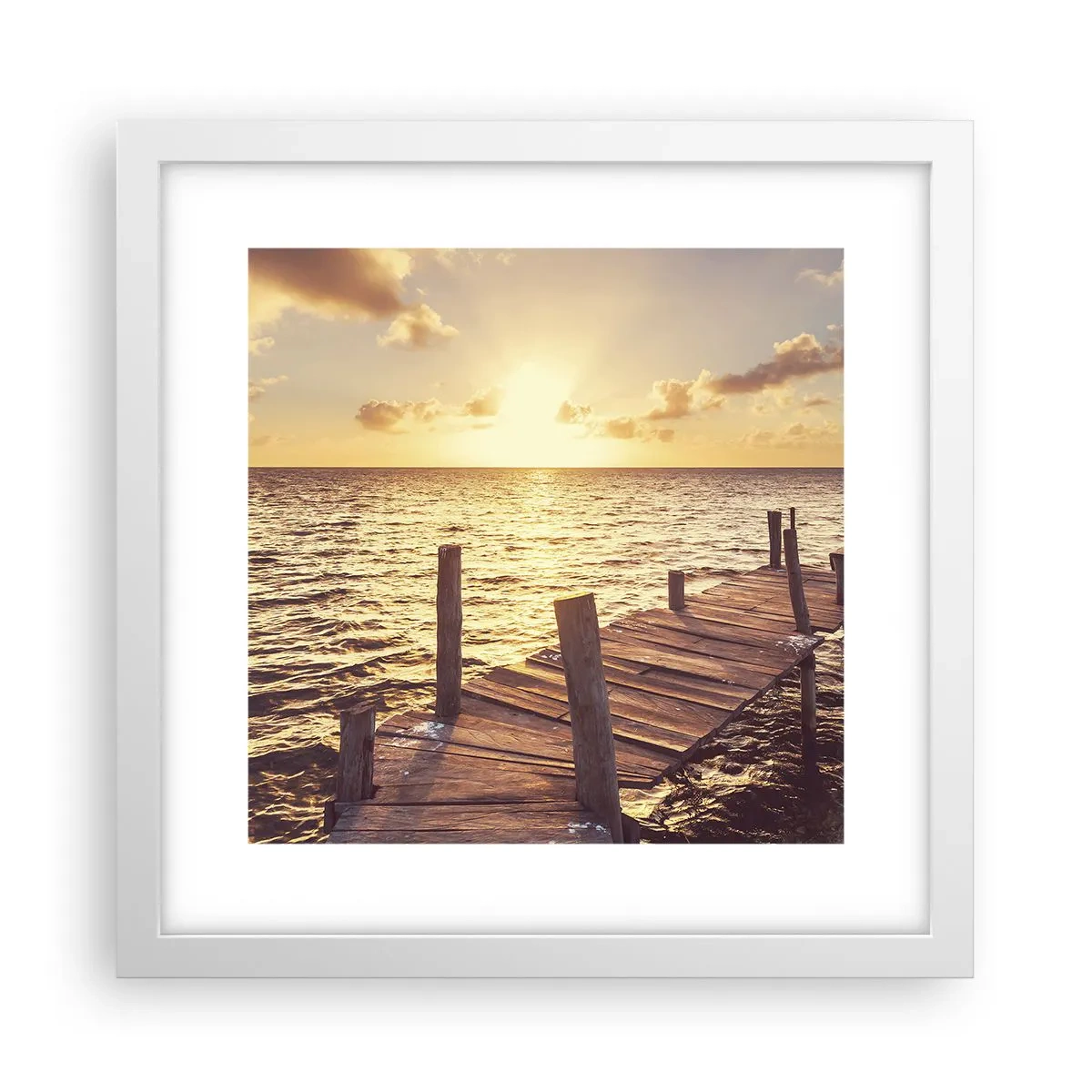 Plakát v bílém rámu - Zlatá země laskavosti - 30x30 cm