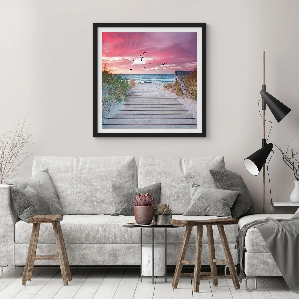 Plakát v černém rámu - Baltská imprese - 60x60 cm