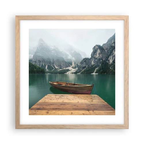 Plakát v rámu světlý dub - „Hrdé skály vepředu“ - 40x40 cm