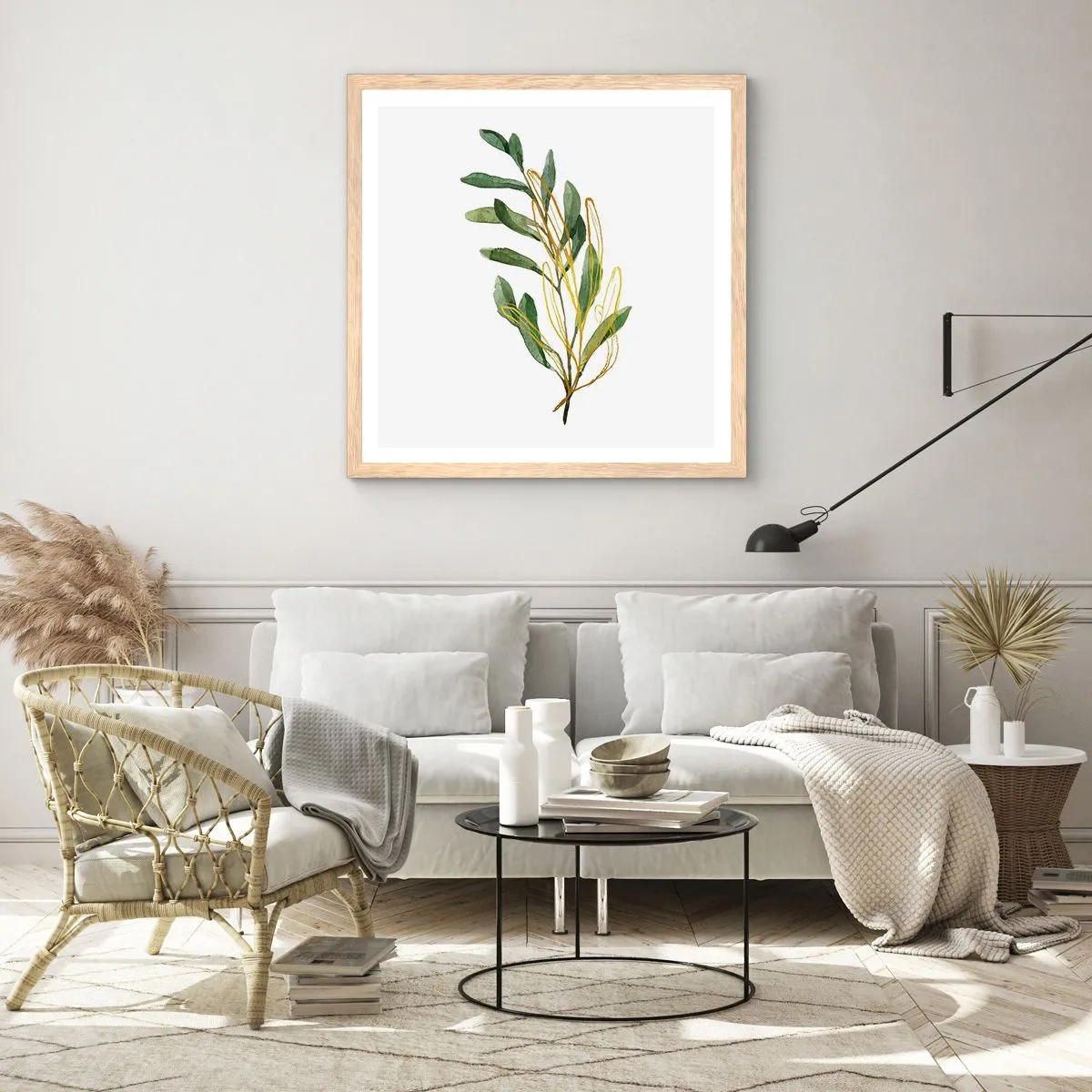 Plakát v rámu světlý dub - Vše, co je dobré - 40x40 cm