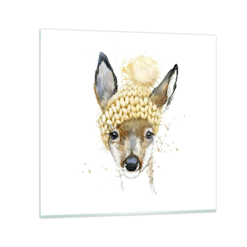 Obraz na skle - V zimě ve sněžném lese - 50x50 cm