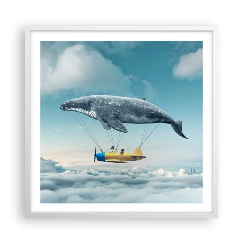 Plakát v bílém rámu - Proč ne? - 60x60 cm