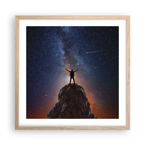 Plakát v rámu světlý dub - Síla je se mnou! - 50x50 cm