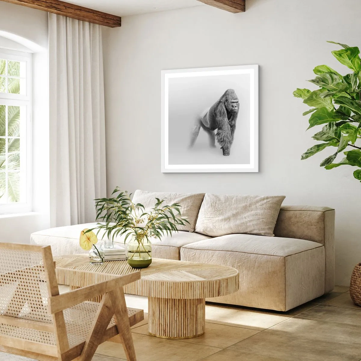 Plakát v bílém rámu - Jistý si svojí silou - 30x30 cm