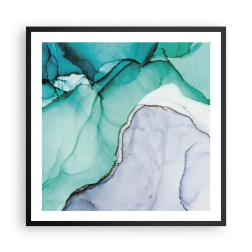 Plakát v černém rámu - Studie v tyrkysové - 60x60 cm