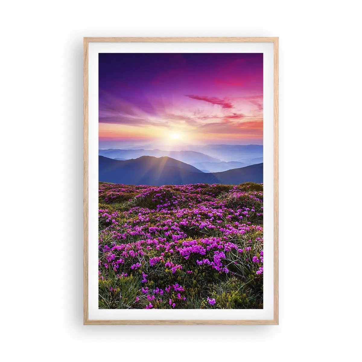 Plakát v rámu světlý dub - Zavoněly svěží pupeny bylinek z obilných polí - 61x91 cm