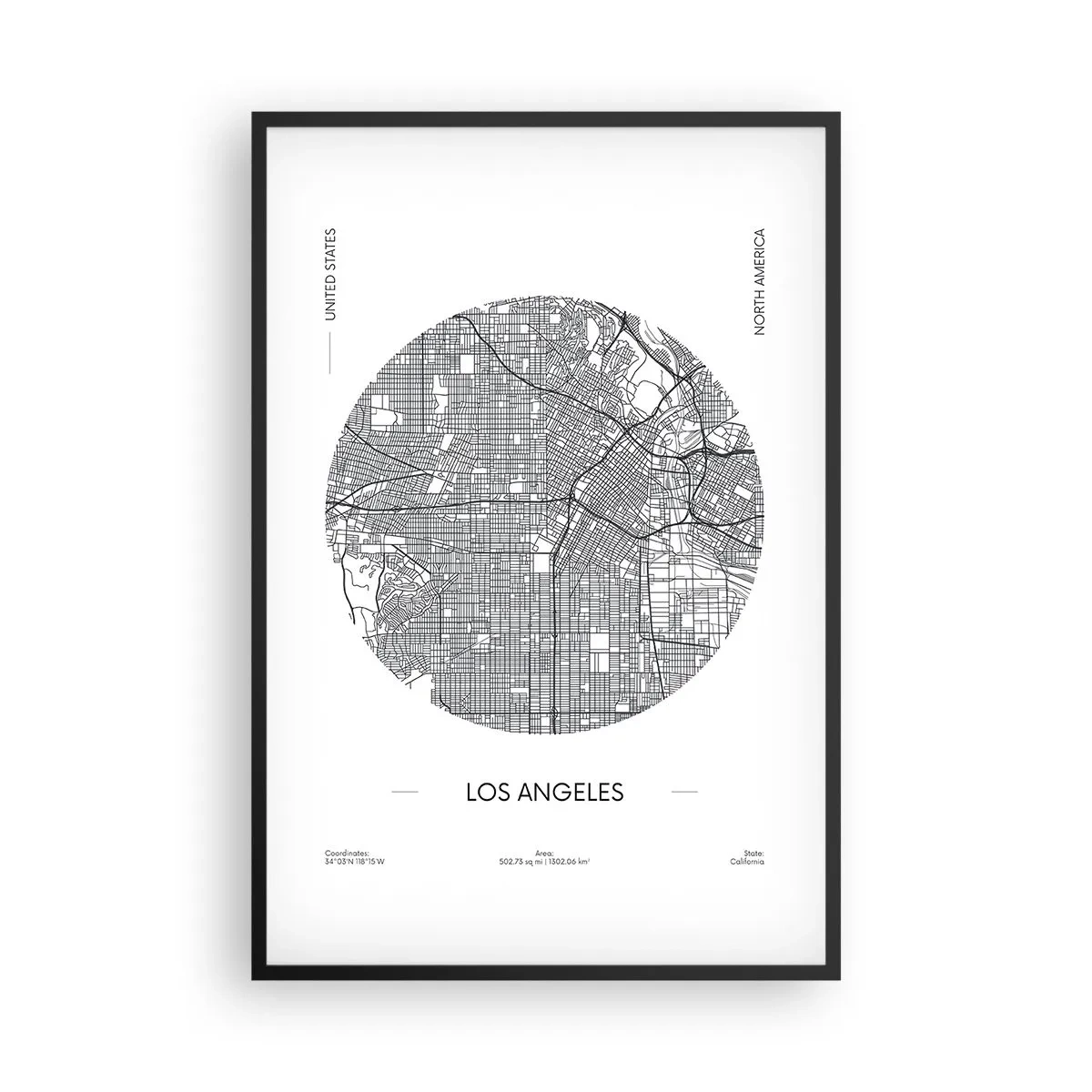 Plakát v černém rámu - Anatomie Los Angeles - 61x91 cm