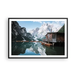 Plakát v černém rámu - Krystalické, horské ráno - 91x61 cm