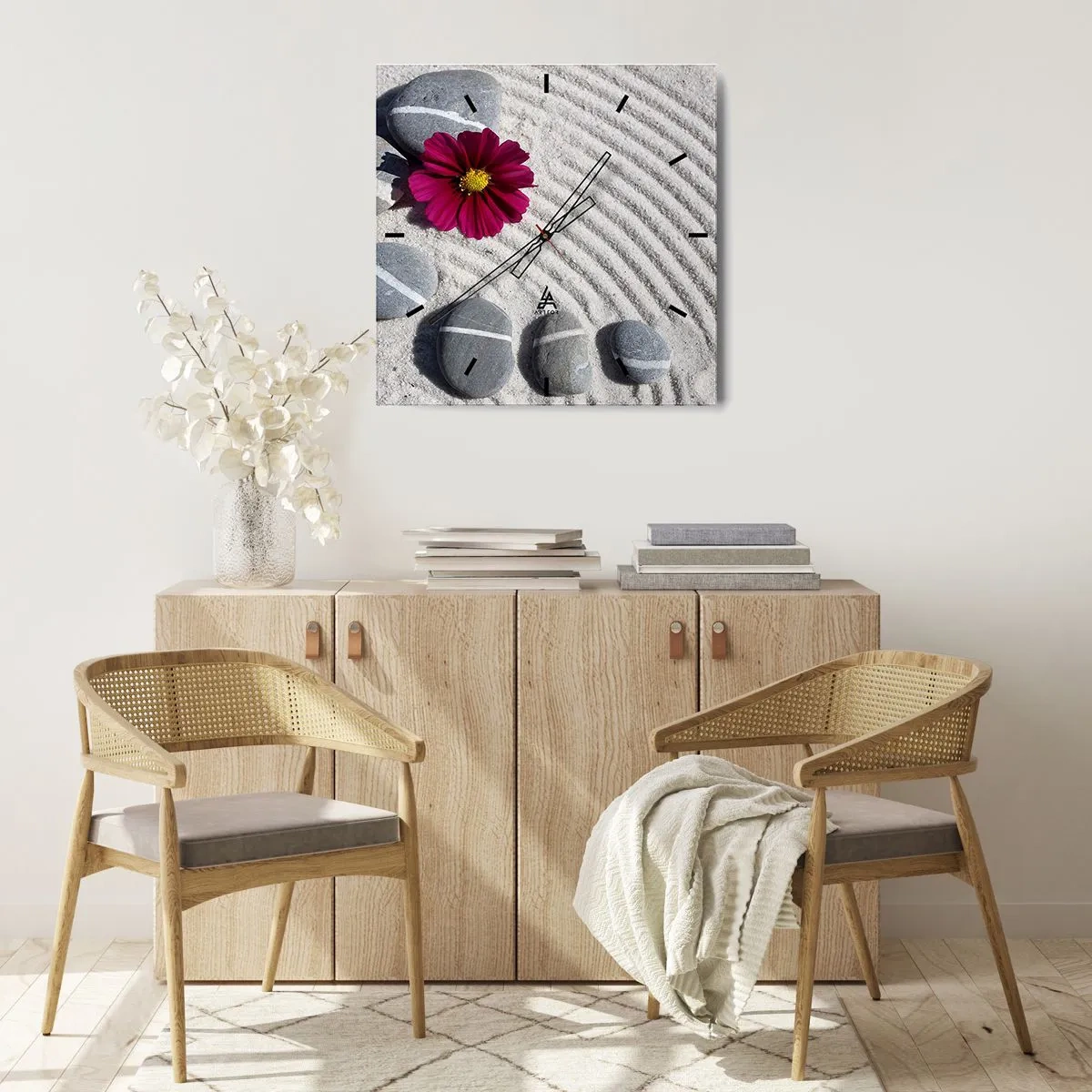 Nástěnné hodiny - Energie a klid magického kruhu přírody - 40x40 cm