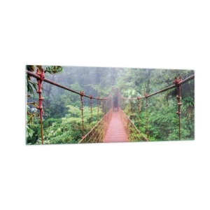 Obraz na skle - Zavěšený nad korunami - 100x40 cm