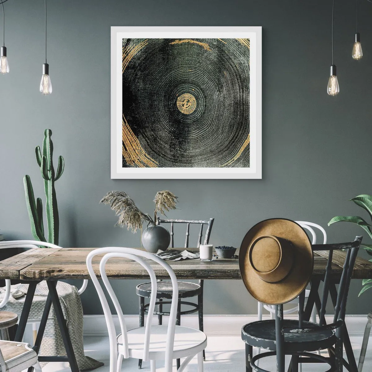 Plakát v bílém rámu - Změna a udržitelnost - 60x60 cm