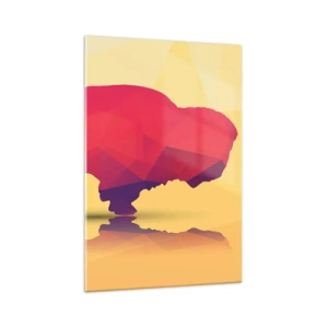 Obraz na skle - Amarantová síla zubra - 70x100 cm