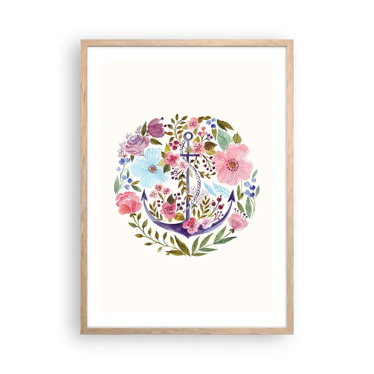 Plakát v rámu světlý dub - Námořníkův hezký sen - 50x70 cm