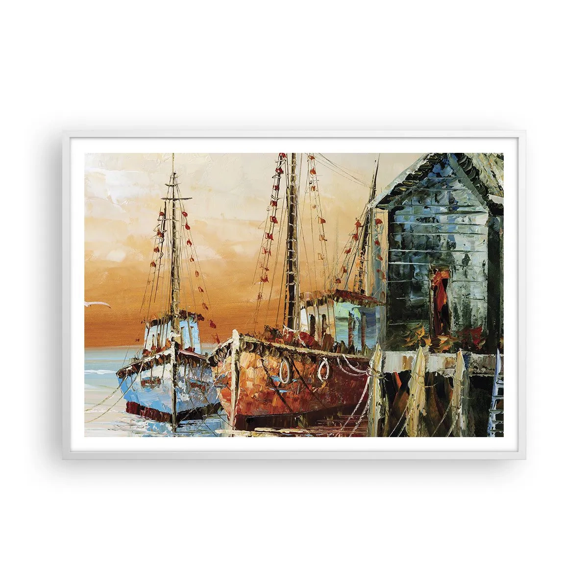 Plakát v bílém rámu - Klidný návrat - 100x70 cm