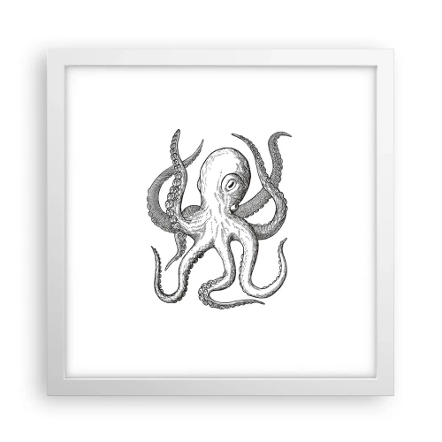 Plakát v bílém rámu - Tančící s vlnami - 30x30 cm