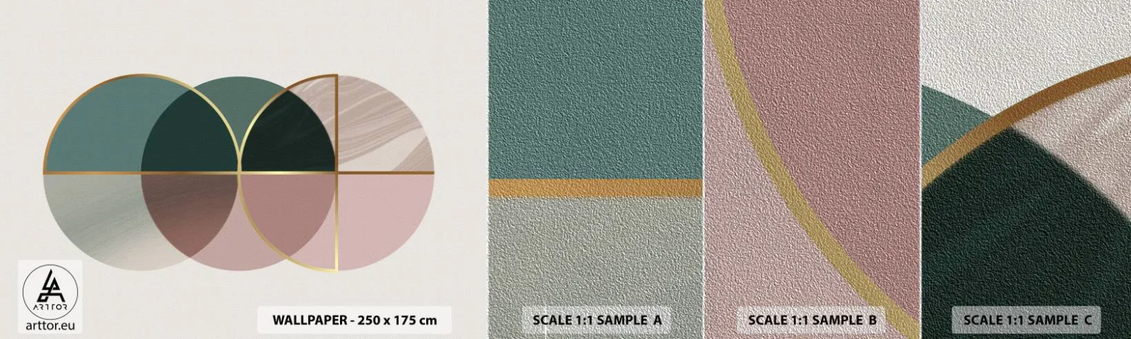 Vzor Fototapety Premium Sand - Kruhy… - Abstrakce, Kus, Moderní vzor - 100x30 cm