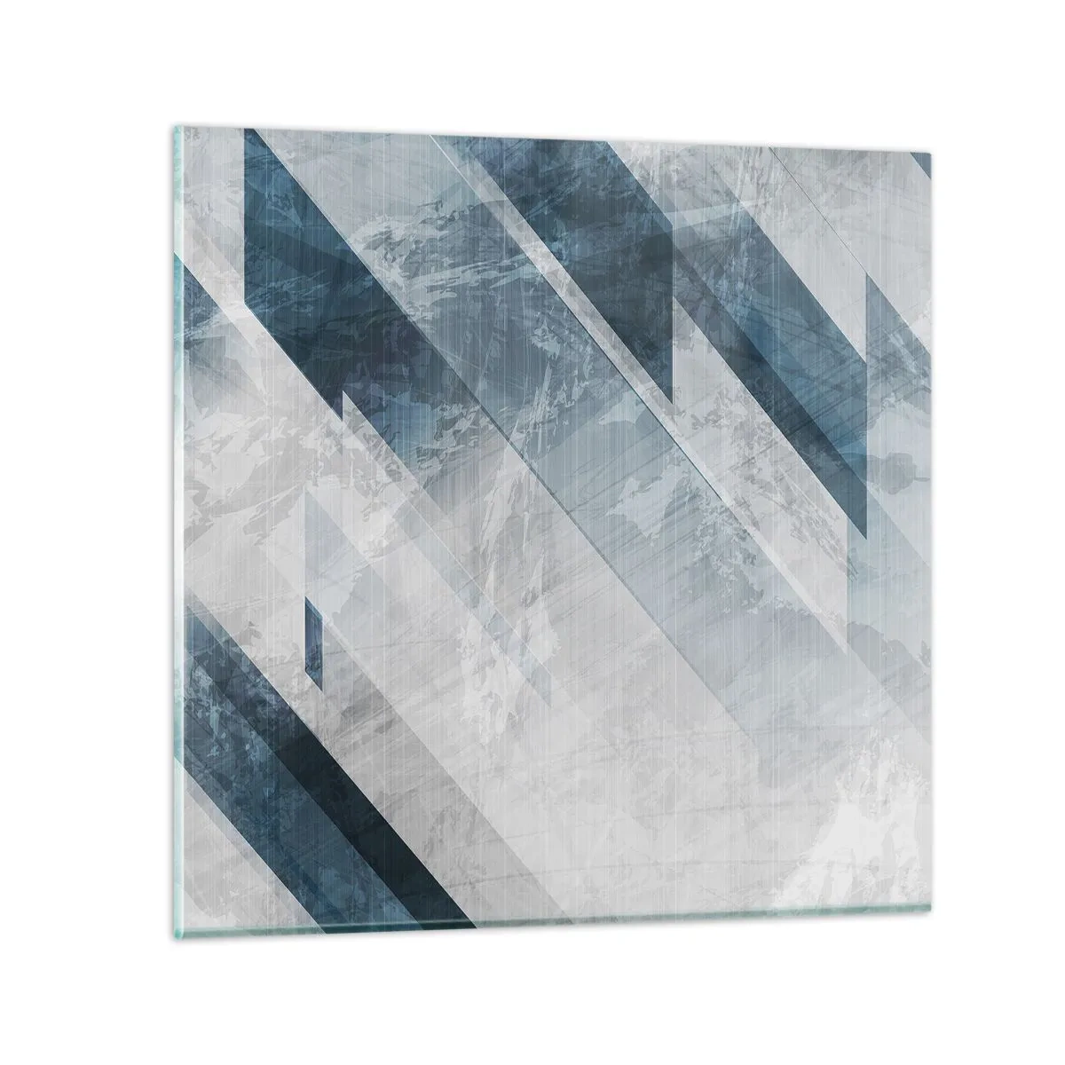 Obraz na skle - Prostorová kompozice – pohyb šedé - 60x60 cm