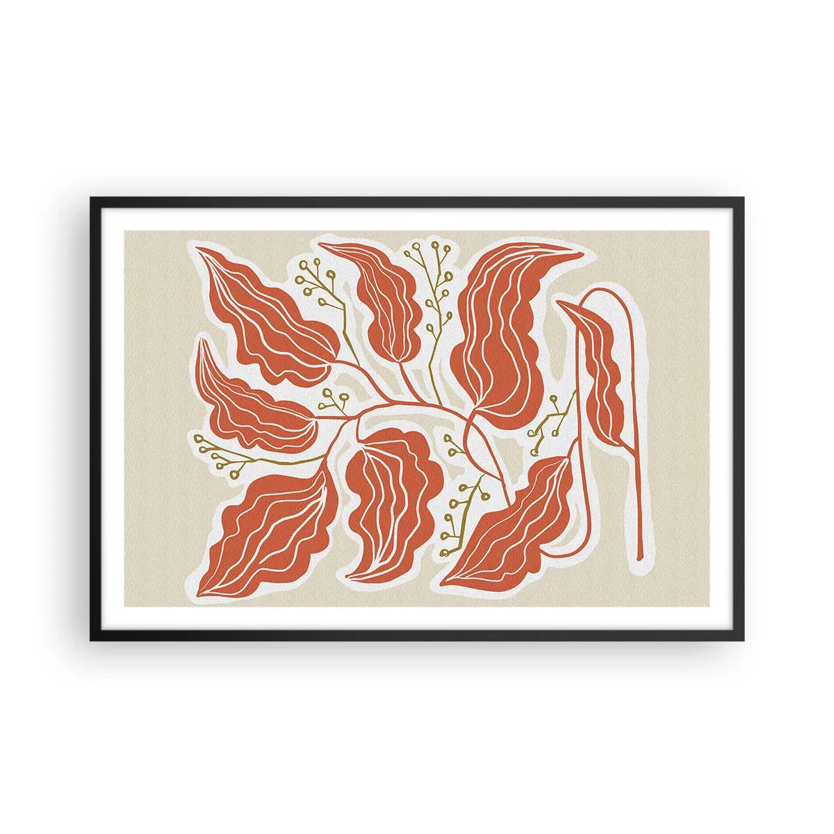 Plakát v černém rámu - Lidově a korálově - 91x61 cm