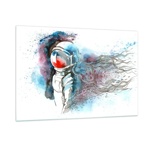 Obraz na skle - Sám s vesmírem - 120x80 cm