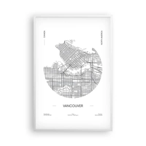 Plakát v bílém rámu - Anatomie Vancouveru - 61x91 cm