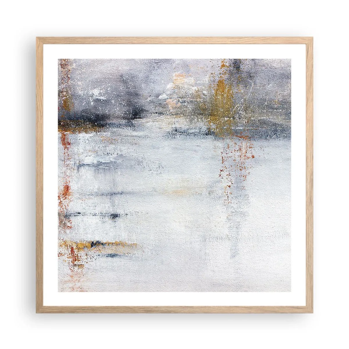 Plakát v rámu světlý dub - Za závojem vzduchu - 60x60 cm