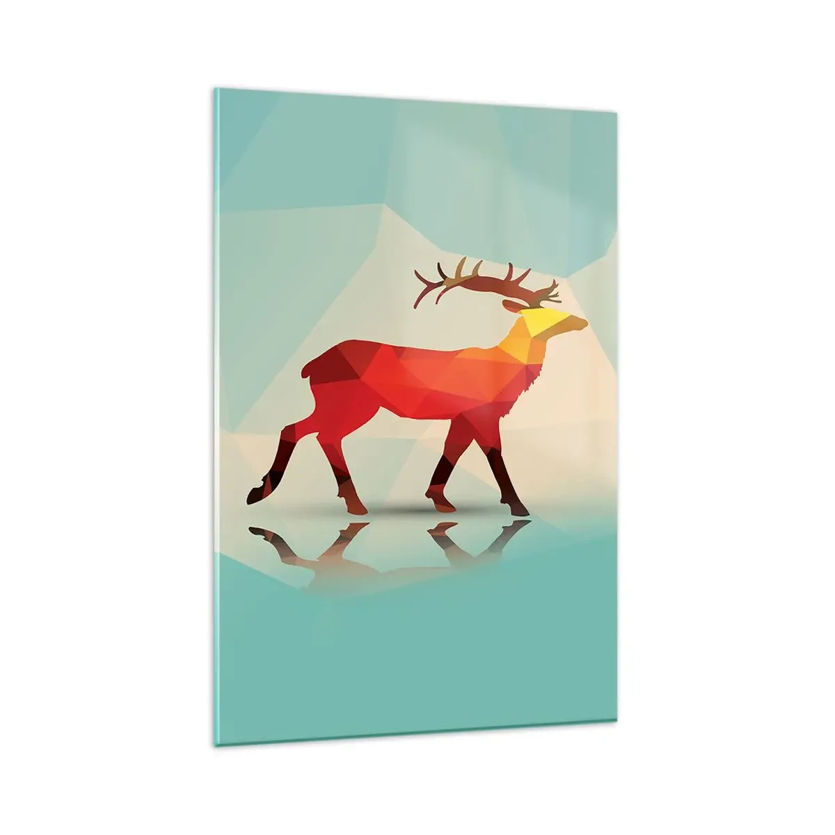 Obraz na skle - Geometrický jelen - 80x120 cm